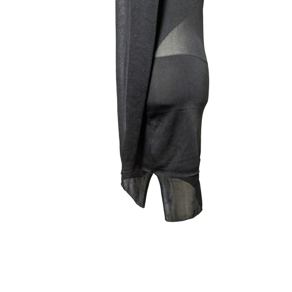 Sheer Black One Shoulder Mesh Bodycon Mini Dress Sculpted Club Baddie Edgy M EUC - Picture 7 of 10